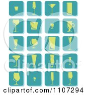 Poster, Art Print Of Green And Turquoise Drink Icons