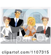 Poster, Art Print Of Enthusiastic Business Teem Meeting In A City Office