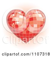 Poster, Art Print Of Red Mosaic Disco Heart