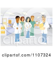 Clipart Medical Staff Talking In A Hospital Royalty Free Vector Illustration by Amanda Kate