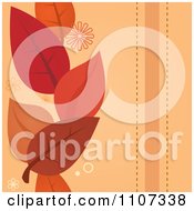 Poster, Art Print Of Background Of Brown Red And Orange Autumn Leaves With Stripes