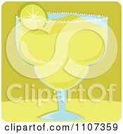 Poster, Art Print Of Lime Wedge Served On A Margarita Glass Over Green