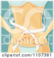Clipart Slender Woman Measuring Her Waist Royalty Free Vector Illustration by Amanda Kate