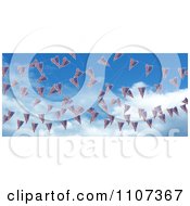 Poster, Art Print Of 3d American Flag Bunting Banners Against A Sky 1