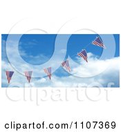 Poster, Art Print Of 3d American Flag Bunting Banners Against A Sky 2