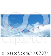 Poster, Art Print Of 3d American Flag Bunting Banners Against A Sky 3