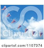 Poster, Art Print Of 3d American Flag Bunting Banners Against A Sky 5