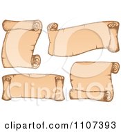Clipart Sketched Antique Parchment Scrolls 2 Royalty Free Vector Illustration