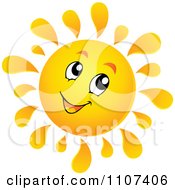 Poster, Art Print Of Cheerful Sun Character Smiling