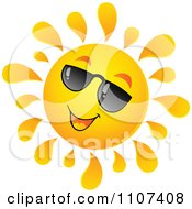 Poster, Art Print Of Cheerful Sun Character Wearing Shades And Smiling