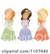 Poster, Art Print Of Happy Red Haired Indian And Blond Princesses