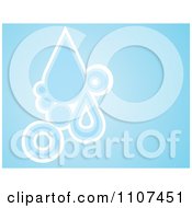 Poster, Art Print Of Blue Background With Water Drops And Circles