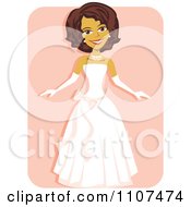 Clipart Happy Hispanic Girl In A Quinceanera Dress On Pink Royalty Free Vector Illustration