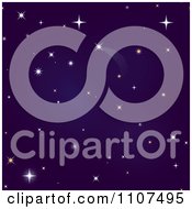 Clipart Purple Night Sky With Twinkling And Shooting Stars Royalty Free Vector Illustration by Amanda Kate
