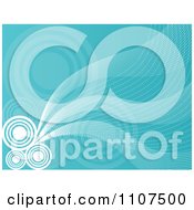 Poster, Art Print Of White Circles And Waves Over Turquoise