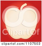 Clipart Beige Apple With Seams On Red Royalty Free Vector Illustration by Amanda Kate