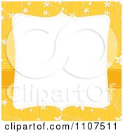Poster, Art Print Of Square Frame With Copyspace Over A Textured Yellow And White Floral Pattern