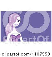Poster, Art Print Of Purple Toned Woman With Long Hair And Copyspace