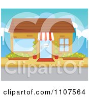 Poster, Art Print Of Store Front Facade With An Open Sign In The Door