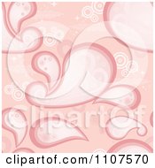 Clipart Seamless Pink Paisley Pattern With Circles And Sparkles Royalty Free Vector Illustration
