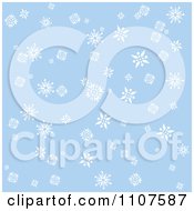 Poster, Art Print Of Background Of Falling Snowflakes On Blue