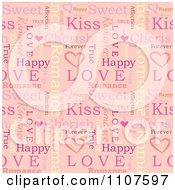 Poster, Art Print Of Seamless Pink Love Word Pattern Background