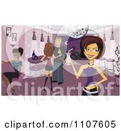 Poster, Art Print Of Attractive Young Adults With Cocktails In A Disco Night Club