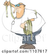 Clipart Man Wearing Goggles And Holding A Rope Royalty Free Vector Illustration