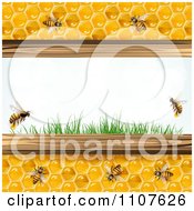 Poster, Art Print Of Bees And Honeycombs With Flowers 5