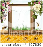 Poster, Art Print Of Bees And Honeycombs With Flowers 6