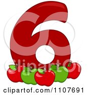 Poster, Art Print Of Number Six With 6 Apples