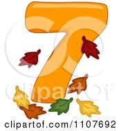 Poster, Art Print Of Number Seven With 7 Leaves