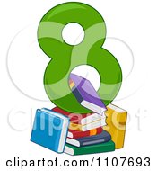 Poster, Art Print Of Number Eight With 8 Books