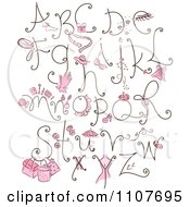 Feminine Letter Design Elements With Pink Items