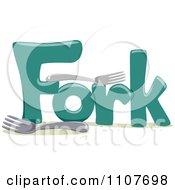 Clipart The Word Fork For Letter F Royalty Free Vector Illustration