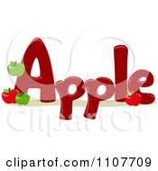 Poster, Art Print Of The Word Apple For Letter A