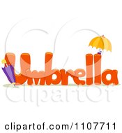 Poster, Art Print Of The Word Umbrella For Letter U