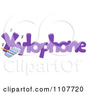 Poster, Art Print Of The Word Xylophone For Letter X