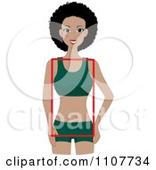 Happy Black Woman With A Rectangular Figure