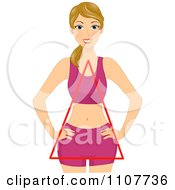 Poster, Art Print Of Happy Blond Woman With A Triangular Figure