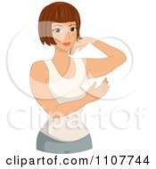Poster, Art Print Of Brunette Woman Showing Her Jiggly Flabby Arms