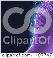Clipart Purple And Blue Snowflake Wave Background Royalty Free Vector Illustration