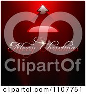 Clipart Red Merry Christmas Greeting With A Tree Royalty Free Vector Illustration by dero