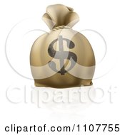 Poster, Art Print Of 3d Bank Money Bag With A Dollar Symbol On The Exterior