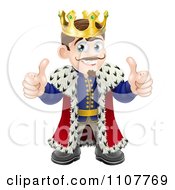 Poster, Art Print Of Happy King Holding Two Thumbs Up