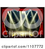 Poster, Art Print Of Empty Theater Stage With Red Drapes And Shining Lights