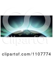 Poster, Art Print Of Blue Flares Of Eclipse Light Behind Earth