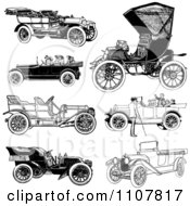 Poster, Art Print Of Retro Black And White Vintage Convertible Cars
