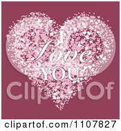 Poster, Art Print Of I Love You Text Over Pink With Hearts Forming A Larger Heart