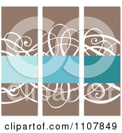 Poster, Art Print Of Vertical Brown White And Blue Swirl Frames